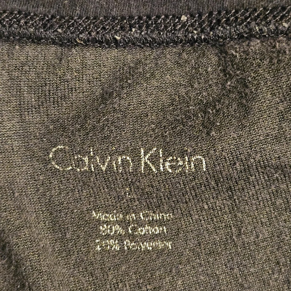 Calvin Klein Black Velvet Wide Leg Pull On Athleisure Pants Cottom Blend L GUC - Picture 6 of 11